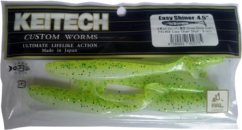   Keitech Easy Shiner 4.5 PAL#02T Lime Chart Shad